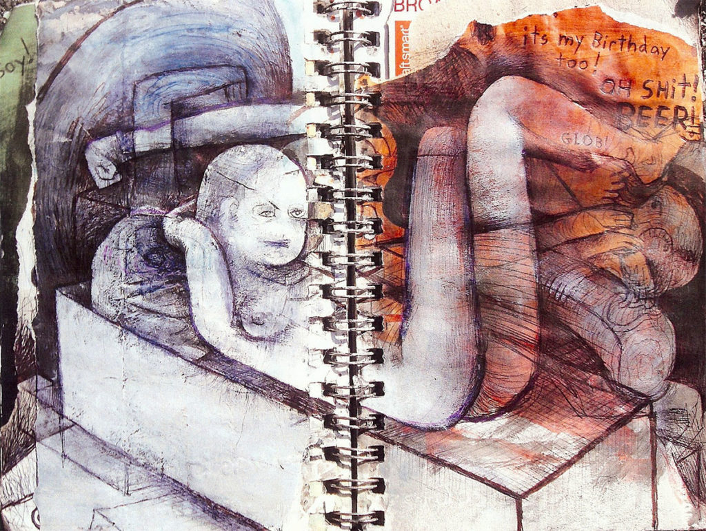 selection from sketchbook pages, mixed media by Andrew Abbott