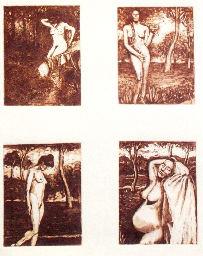 4 Stages of Women, etching by Robert Branaman