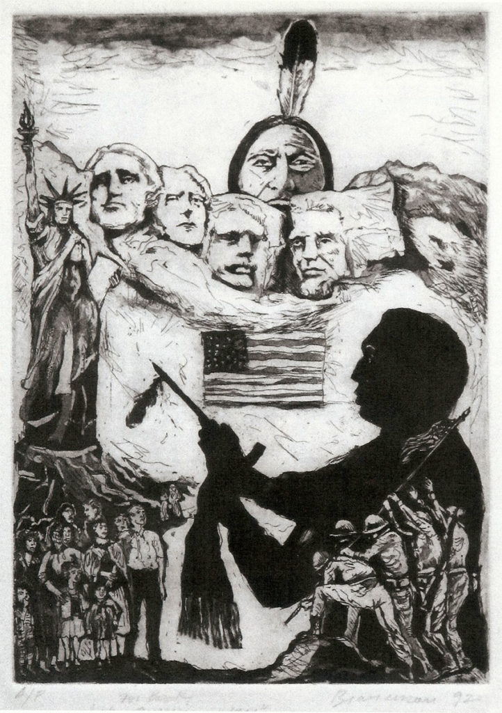 The American Way, etching by Robert Branaman
