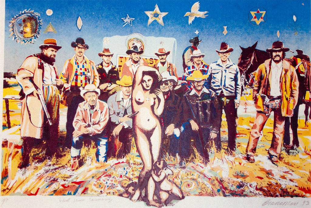 Wheat Straw Ceremony, silk screen by Robert Ronnie Branaman