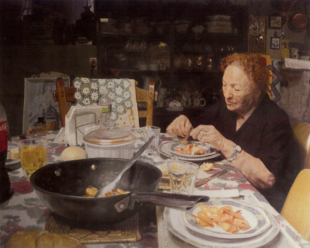 At the Table, oil on canvas, 74"x96" by Michael De Brito