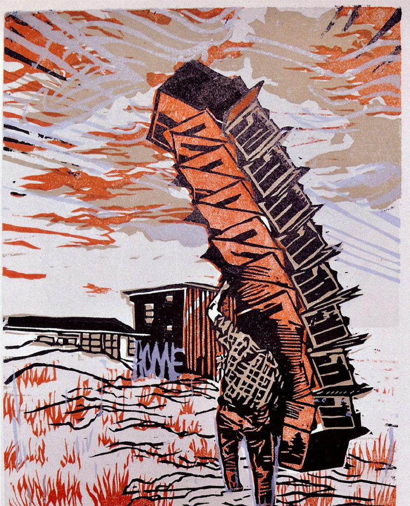 Moving Season, woodcut by Kyle Bryant