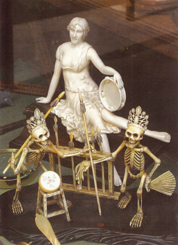 Ivory Skeletons Shop Window Paris, photograph by Roger Camp