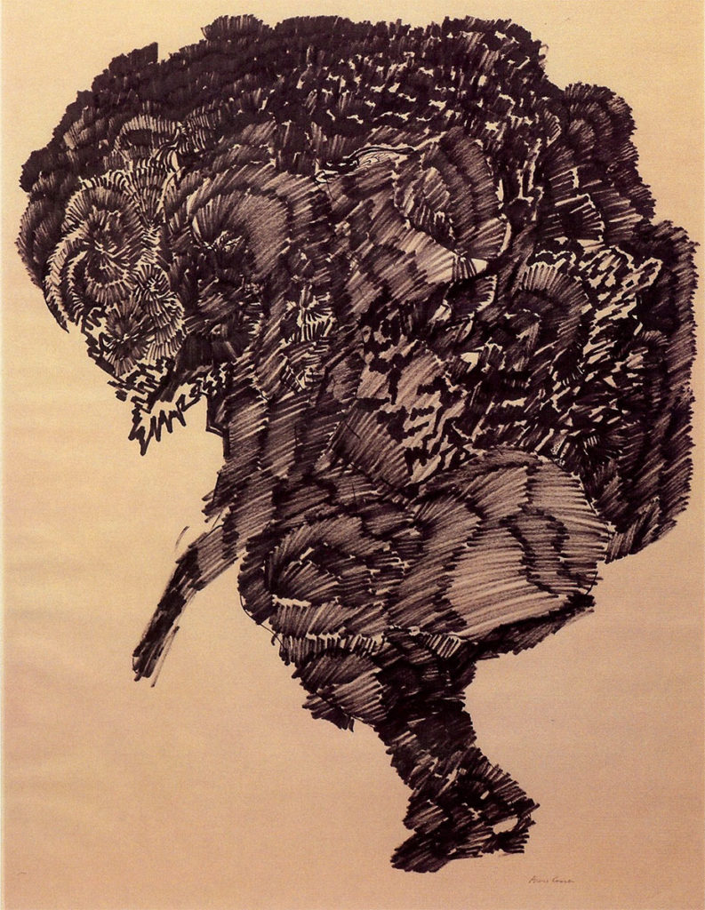 Hunchback, 1964, ink on paper, 23-3/4"x17-3/4" by Bruce Conner ©2012 Conner Family Trust, San Francisco/Artists Rights Society (ARS), New York