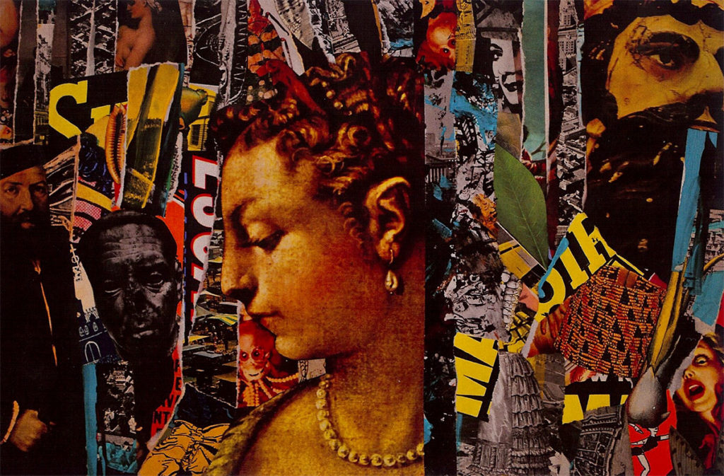 EVOLUITON, mixed media collage by Charles Farrell