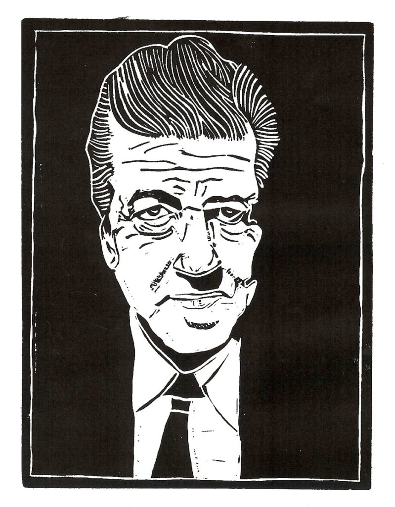 David Lynch, woodcut, by Loren Kantor