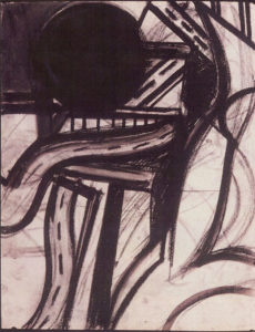 Nite Circle 1971 Berkeley, CA, 24"x19" ink and charcoal on paper, private collection NYC by George Lloyd