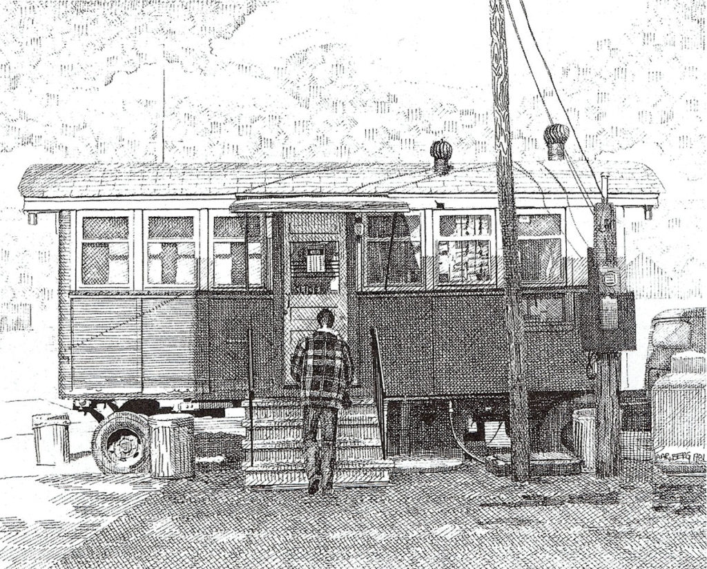 Gilly's, pen and ink drawing by Bill Paarlberg