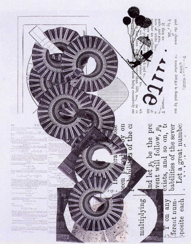 Unsteady Construct(ion), collage with pen& ink by Marc Shanker