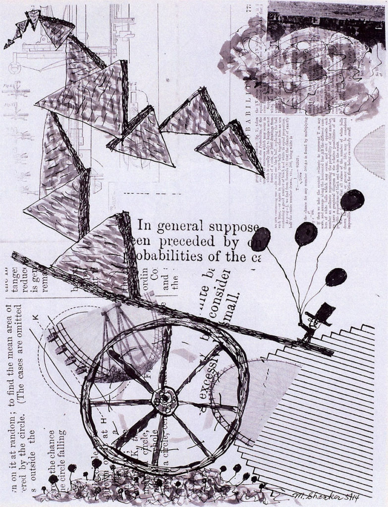 Hope Is Not Weightless, collage with pen & ink by Marc Shanker