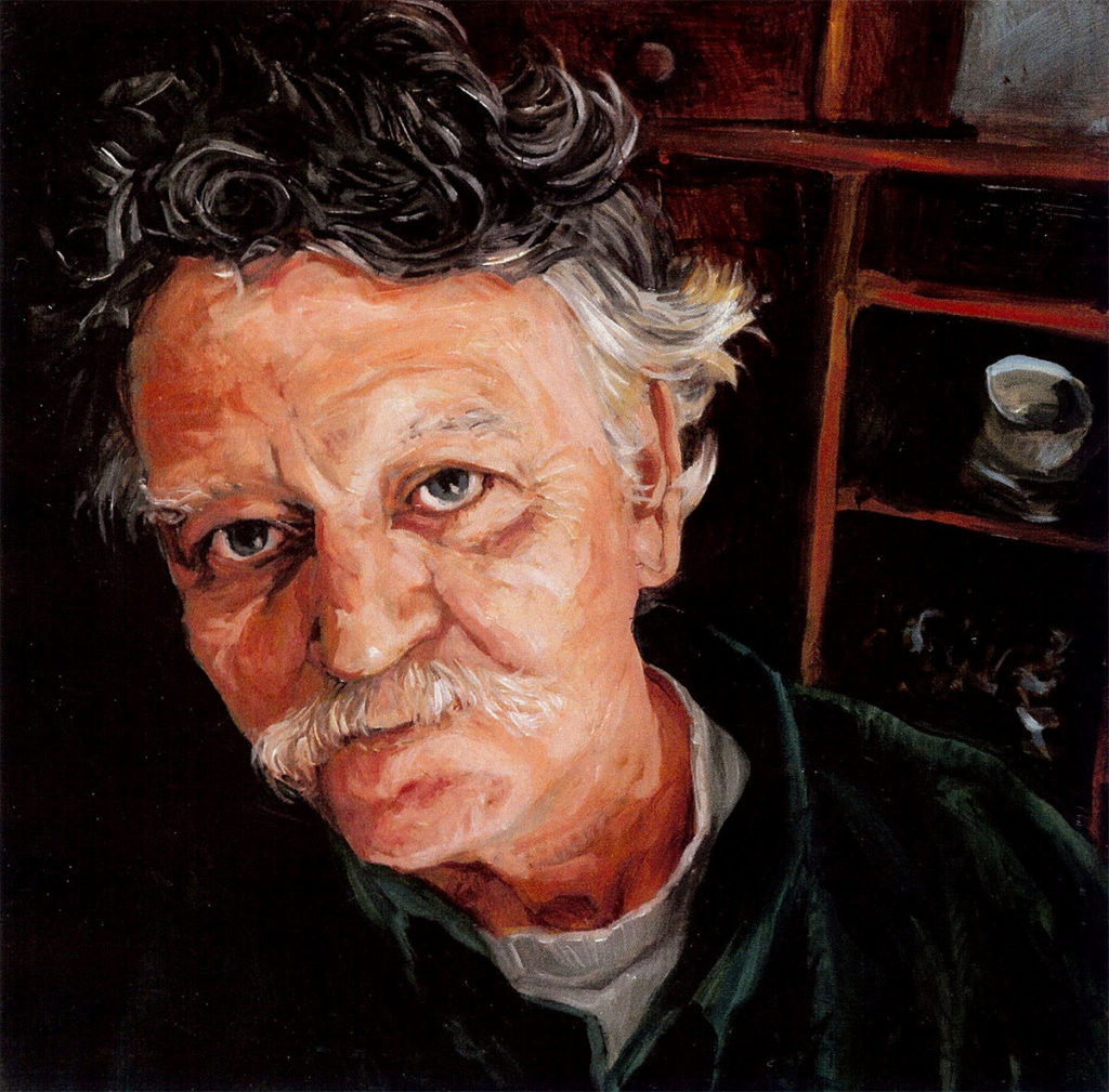 Robert Vandermolen, black oil on copper, 6"x6", 2005 by Jack Richard Smith