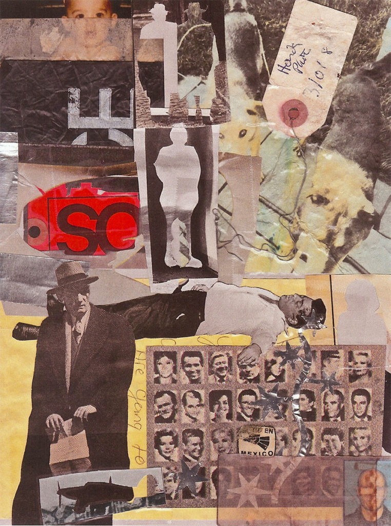 Head Shots, mixed media collage by Wayne Atherton