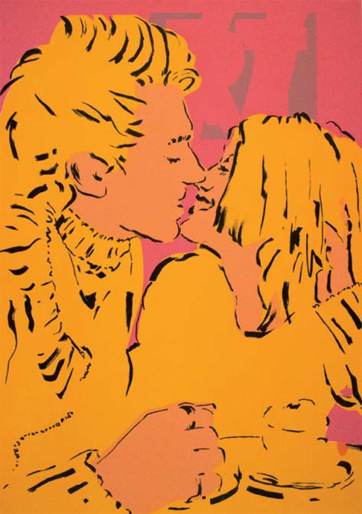 Art and a Kiss Yellow Pink