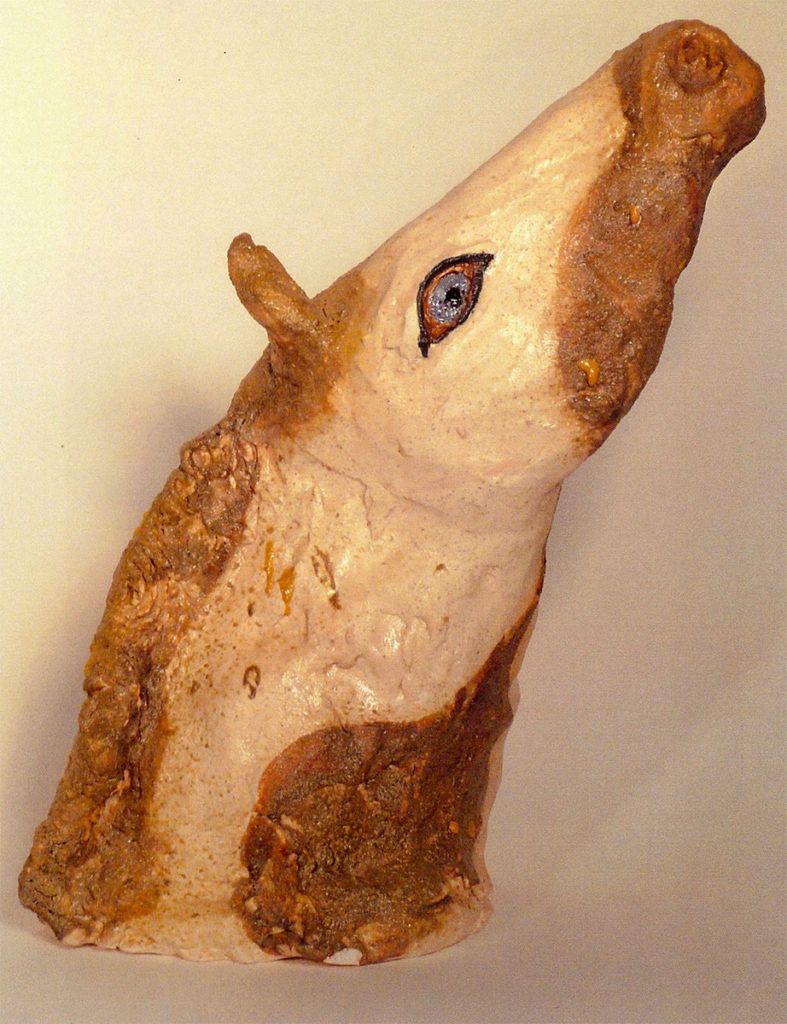 Owsley, fired clay and glaze by Amy Evans McClure
