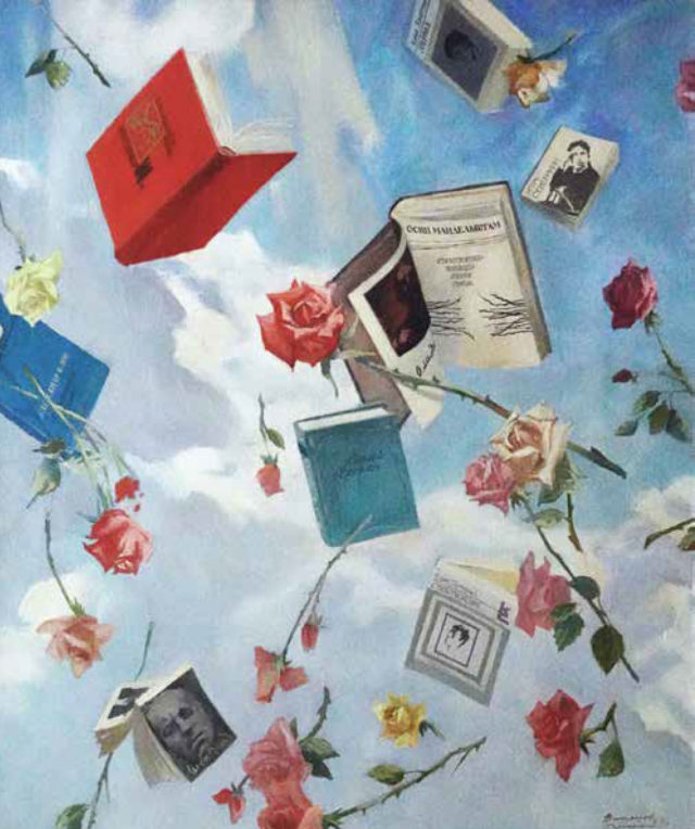 Russian Literature by Vladimir Dubosarsky and Alexander Vinogradov, 2006, Oil on canvas, 59 х 49 inches