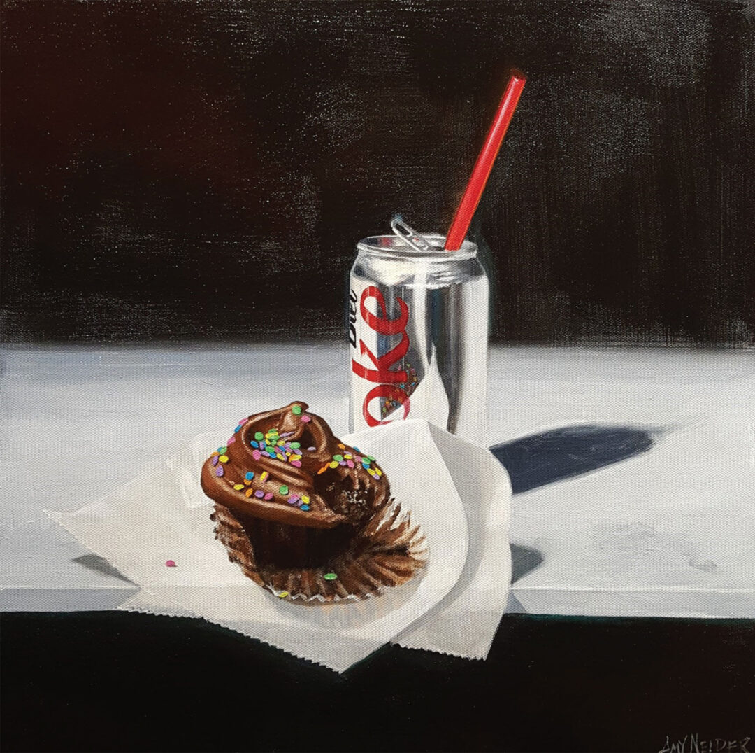 Kidding Myself with Sprinkles, by Amy Nelder, 2018, Acrylic on canvas, 16 x 16 inches