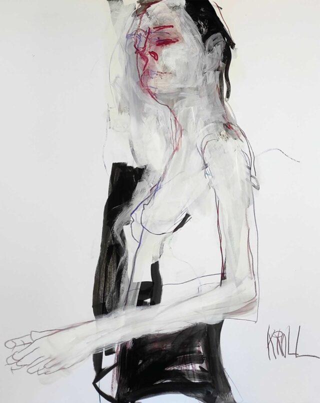 Standing female semi-nude by Barbara Kroll