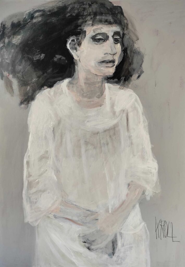 Girl in White Dress by Barbara Kroll