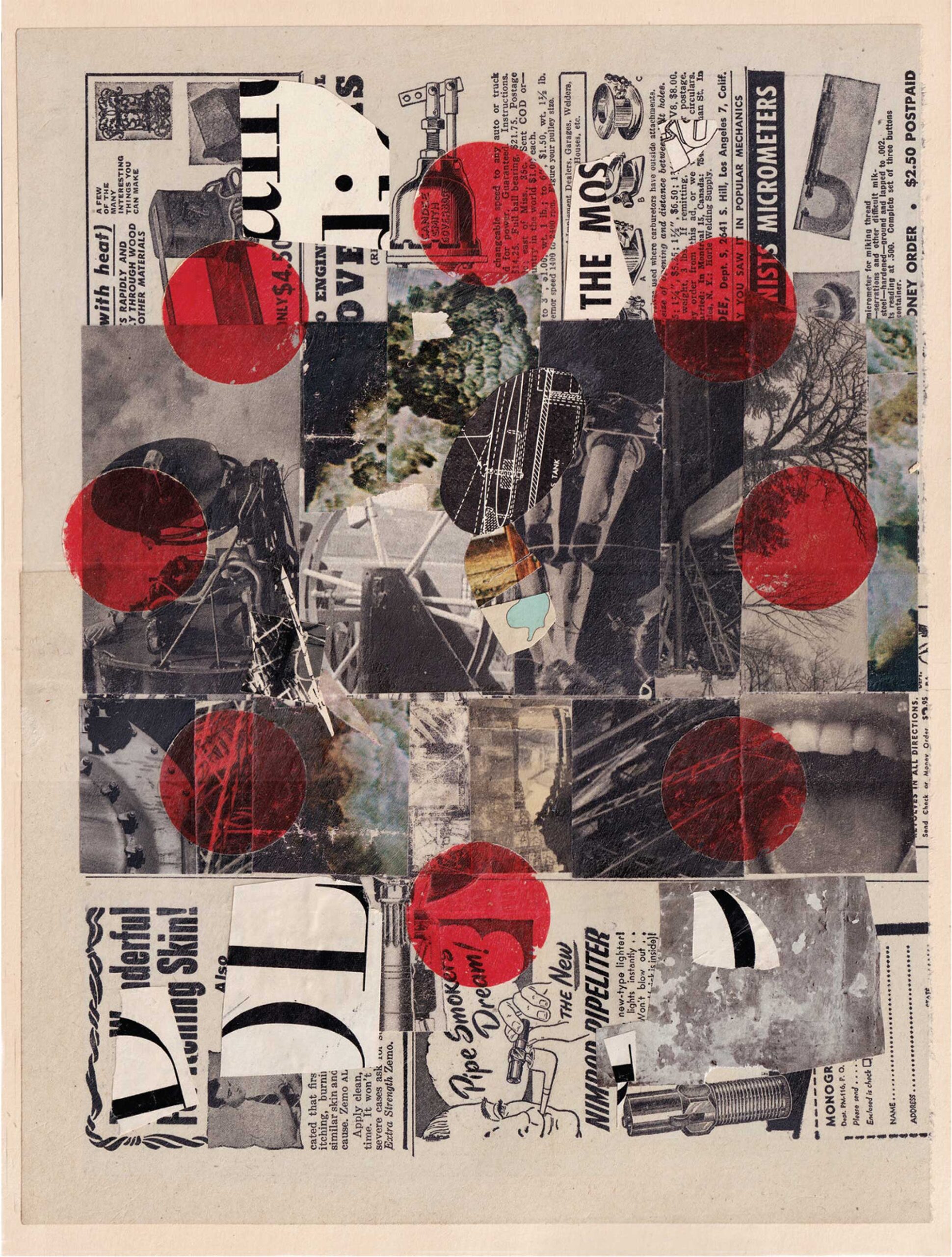 Mos by Allan Bealy, 2025, Collage on archival card, 9 x 12 inches