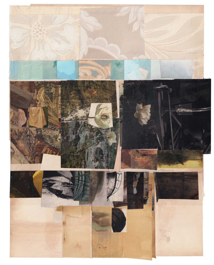 Night Calm by Allan Bealy, 2025, Collage on archival card, 11 x 14 inches