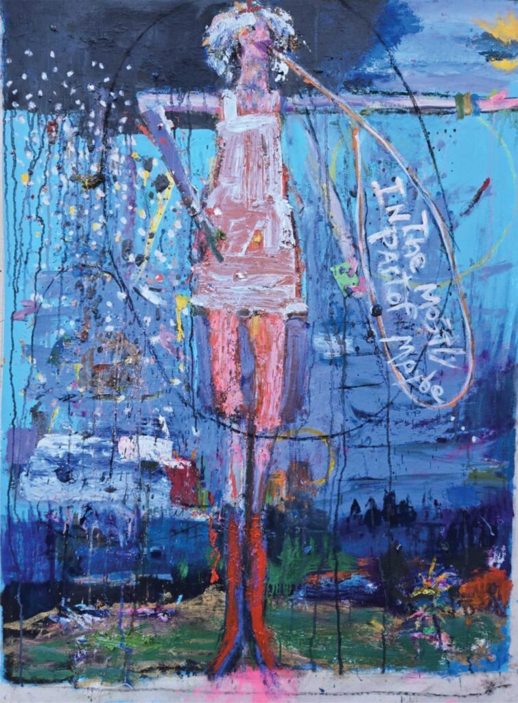 Weather Report by Matt Blackwell, 2021, Acrylic and oil paper, 40 x 32 inches @mattblackwellthe1