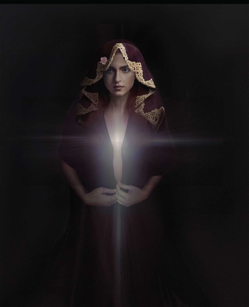 The Light Of The Self by Joan Proudman, 2021, Digital photomontage, 10 x 12 inches, joanproudmanart.com