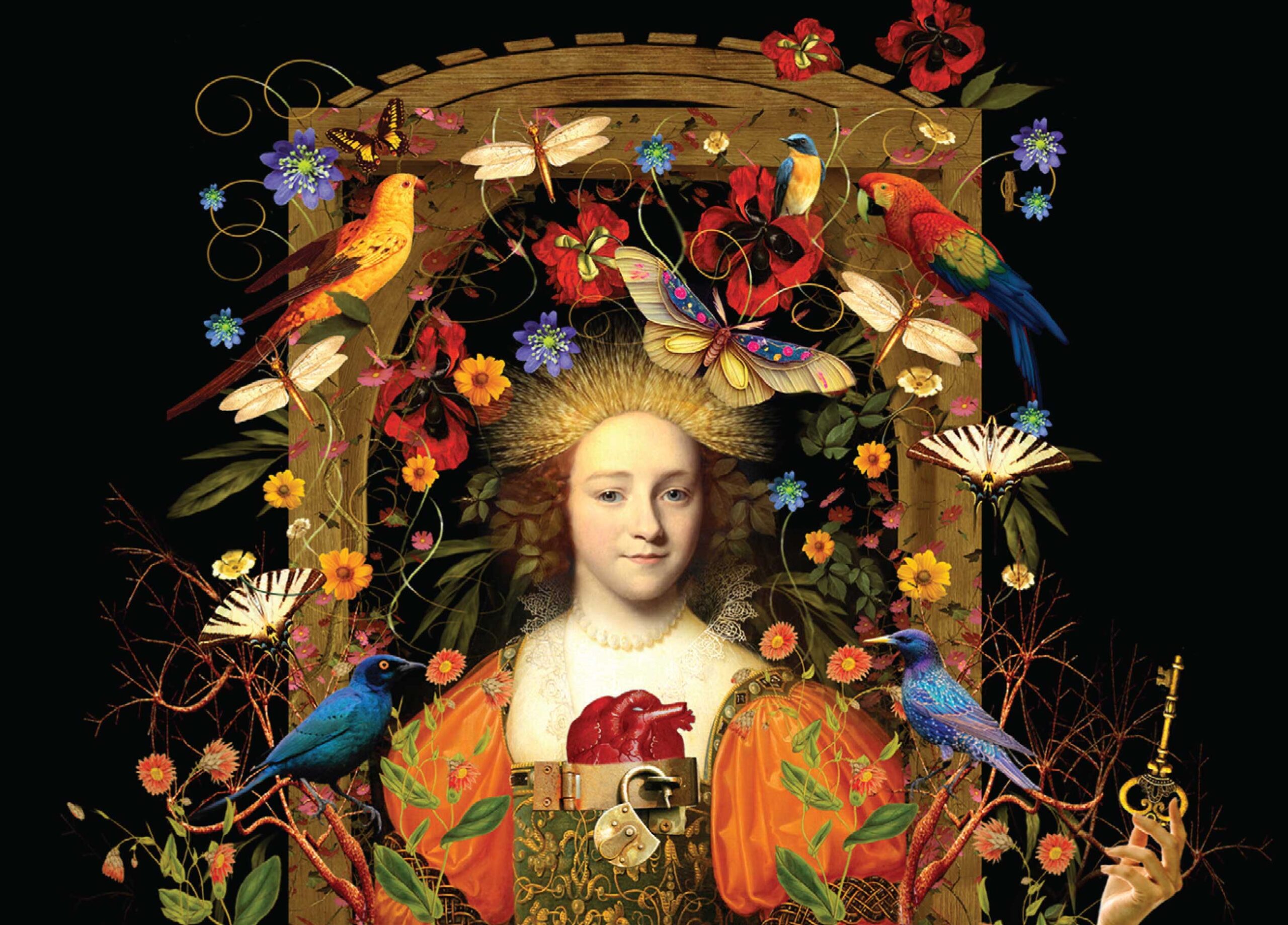 She Holds The Key by Joan Proudman, 2023, Digital photomontage, 6 x 8 inches, joanproudmanart.com