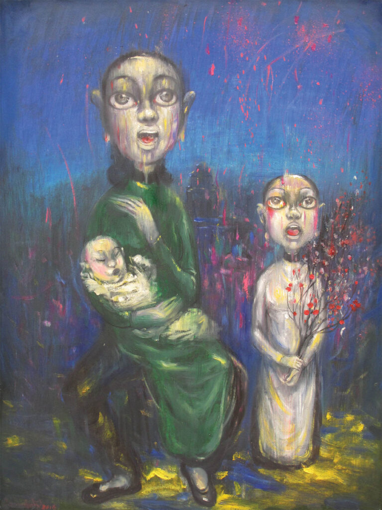 Girls Singing in Spring III by Bui Thanh Tam, Oil on canvas, 60 x 80 cm