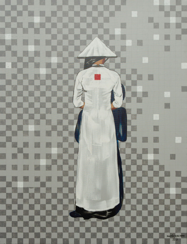 The Shadow by Nguyen Trong Minh, Oil and acrylic on canvas, 130 x 100 cm