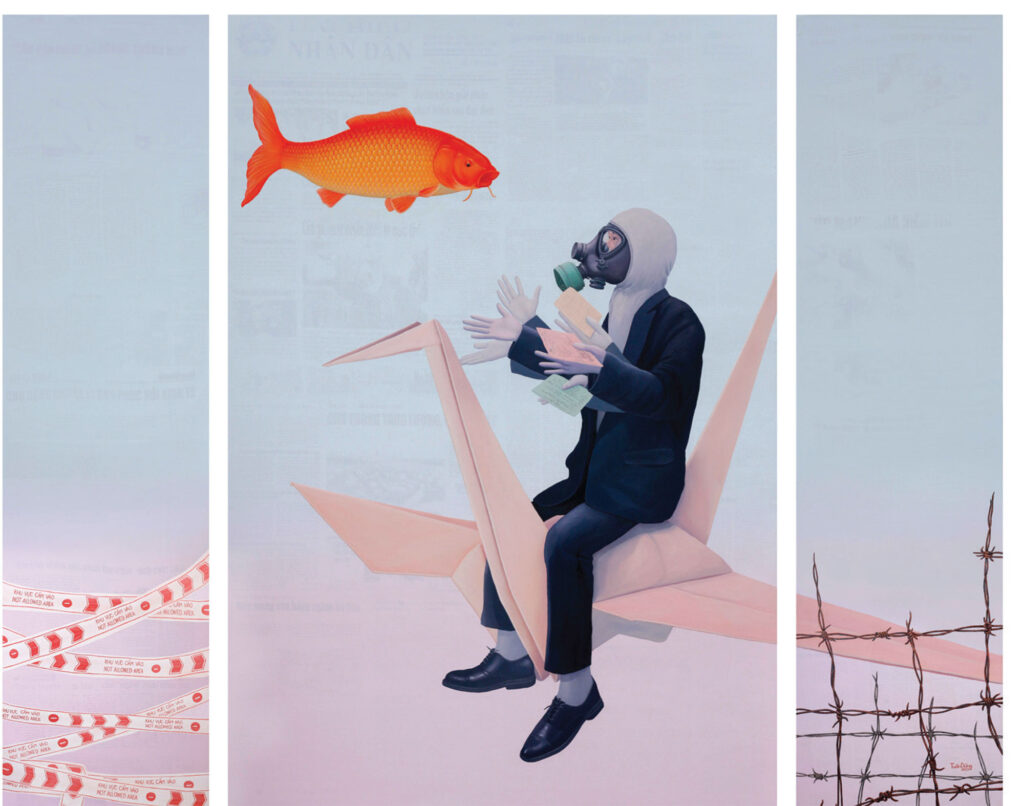 Dialog by Nguyen Tuan Dung, Acrylic on canvas, 120 x 140 cm