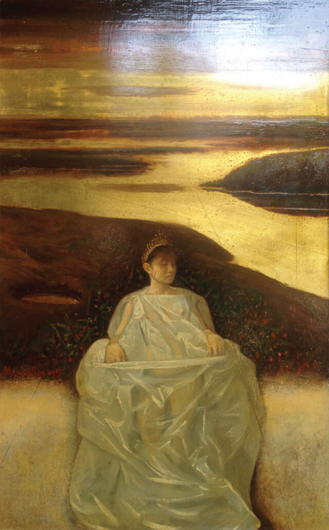 Plastic Queen 1 by Tran Minh Tam, Mixed media on bronze, 50 x 32 cm